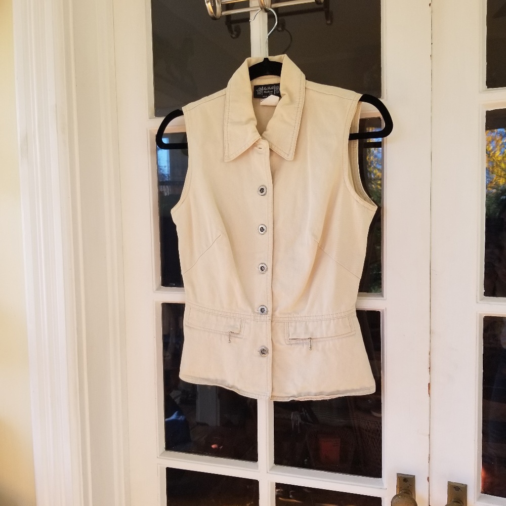 VIntage Vest/Sleeveless Button Down Blouse